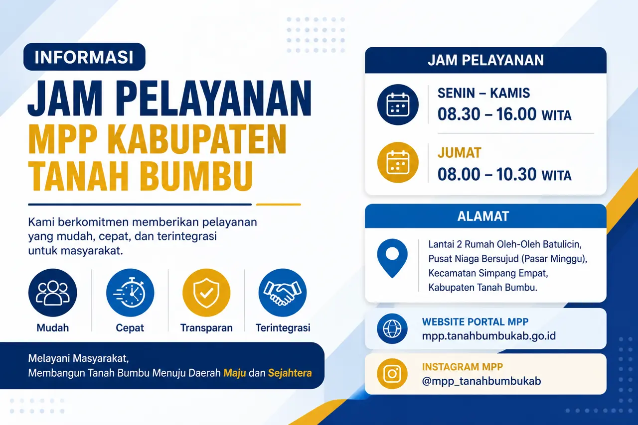 Jam Layanan MPP Tanah Bumbu